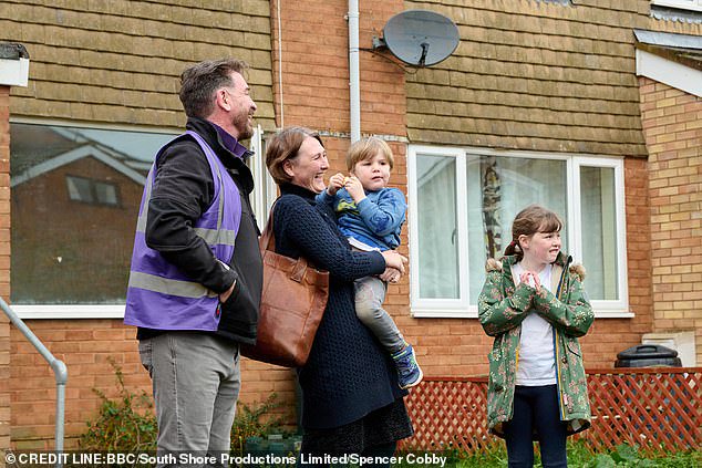 ‘We thought we would have a lifetime’: Mother-of-three whose carpenter husband unexpectedly died midway through house renovation has her ‘chaotic’ home transformed by hundreds of volunteers on DIY SOS