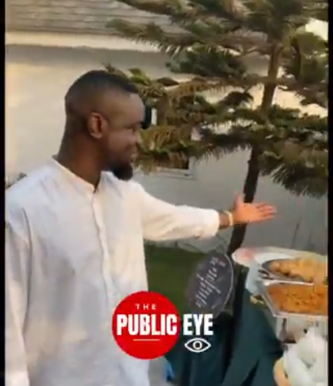 Sarkodie Shows His Love for Jollof as He Admires Food Before Eating