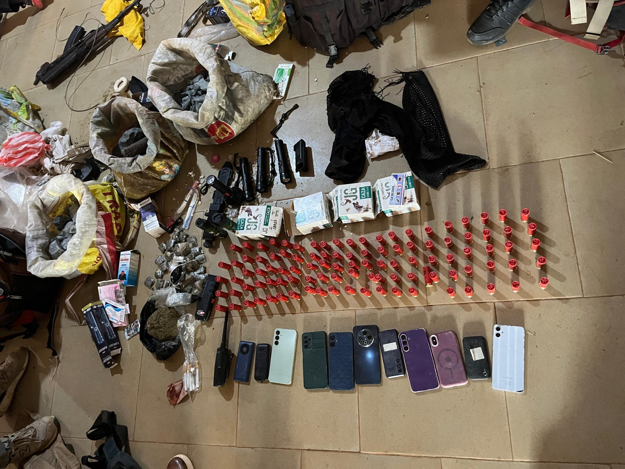 Police arrest 16 suspects, recover ammunition and suspected drugs at Gbane mining site