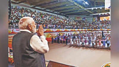 ‘We’ll do it’: PM Modi gives slogan for 2047 goals; credits people’s support for 25-year unbroken run