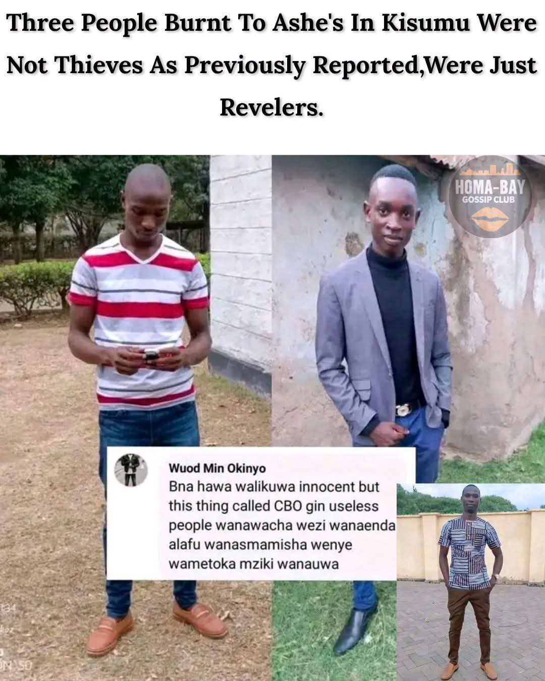 Three brothers burnt to death after mistaken to be robbers