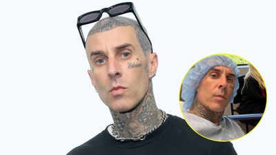 Travis Barker shares worrying photos from hospital as wife Kourtney Kardashian and daughter Alabama stay by his side