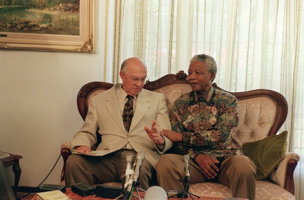 Nelson Mandela and Former Apartheid President Pieter W. Botha Meet in November 1995