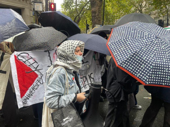 Pro-Palestine supporters and counter-protesters clash during London march