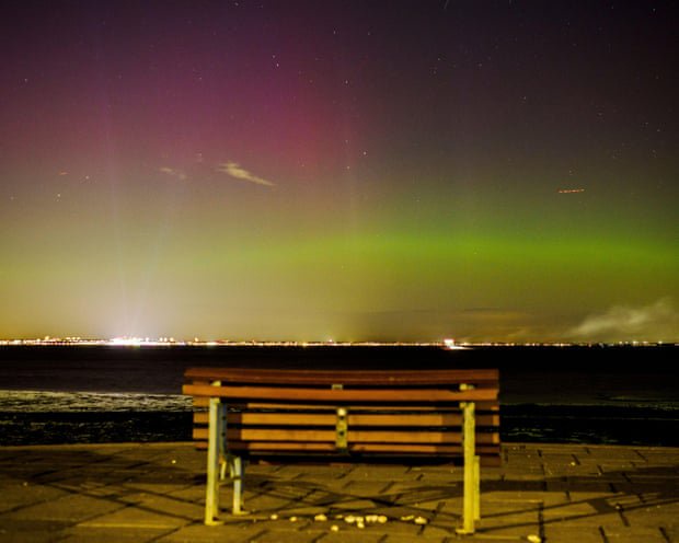 Skies across the UK illuminated by the northern lights