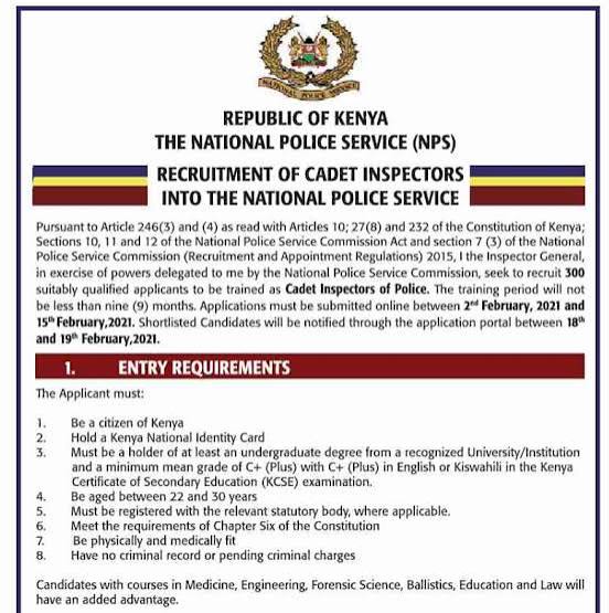 Kenya Police Recruitment: Qualifications, Required Documents and Application Process