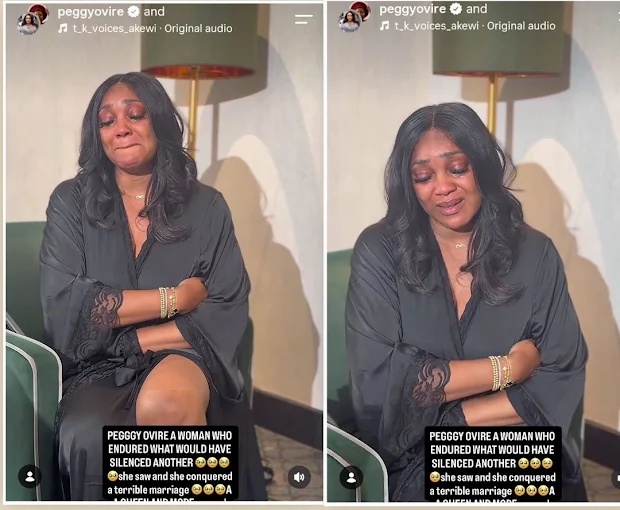 Actress Peggy Ovire Cries Over Chant On How She Survived A Terrible Marriage
