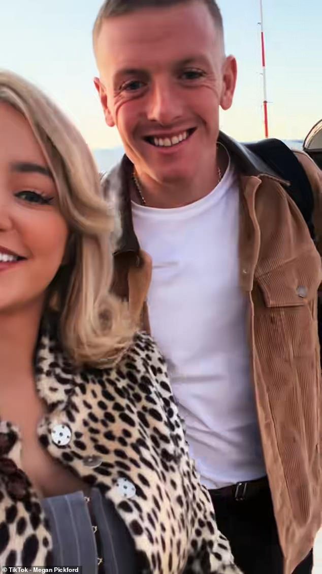 Megan and Jordan Pickford detour to escape chaos in Paris as England star and WAG take off on romantic 24-hour private jet break to watch Celine Dion
