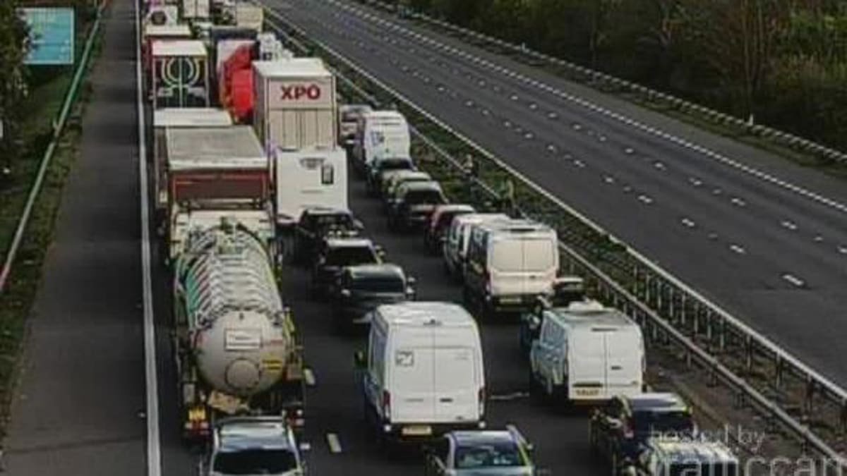 M5 fully closed following two-vehicle crash