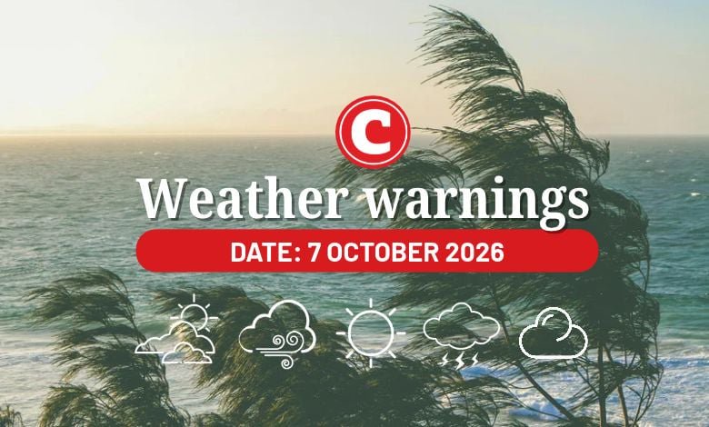 Weather alert: Damaging winds and waves along coast with partly cloudy and cool to warm conditions