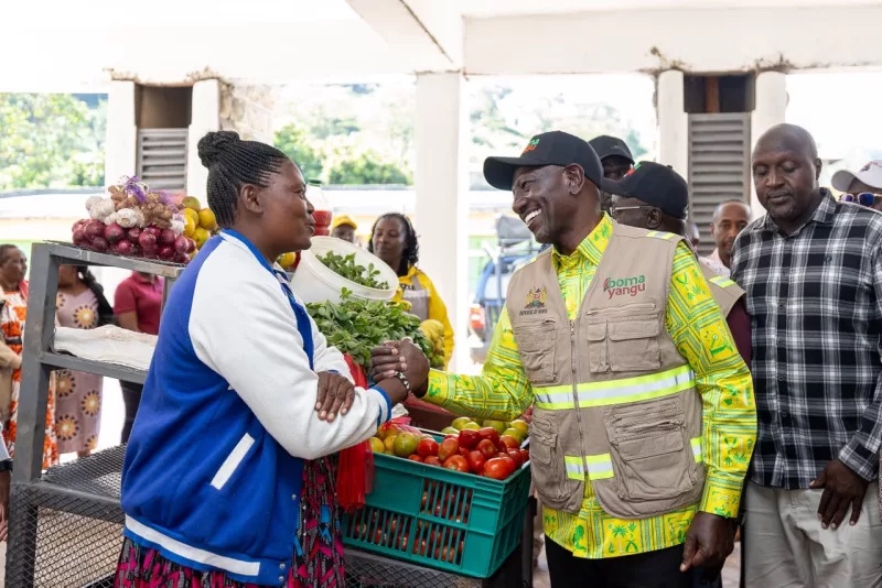 Ruto inspects roads, commissions modern market in Nandi