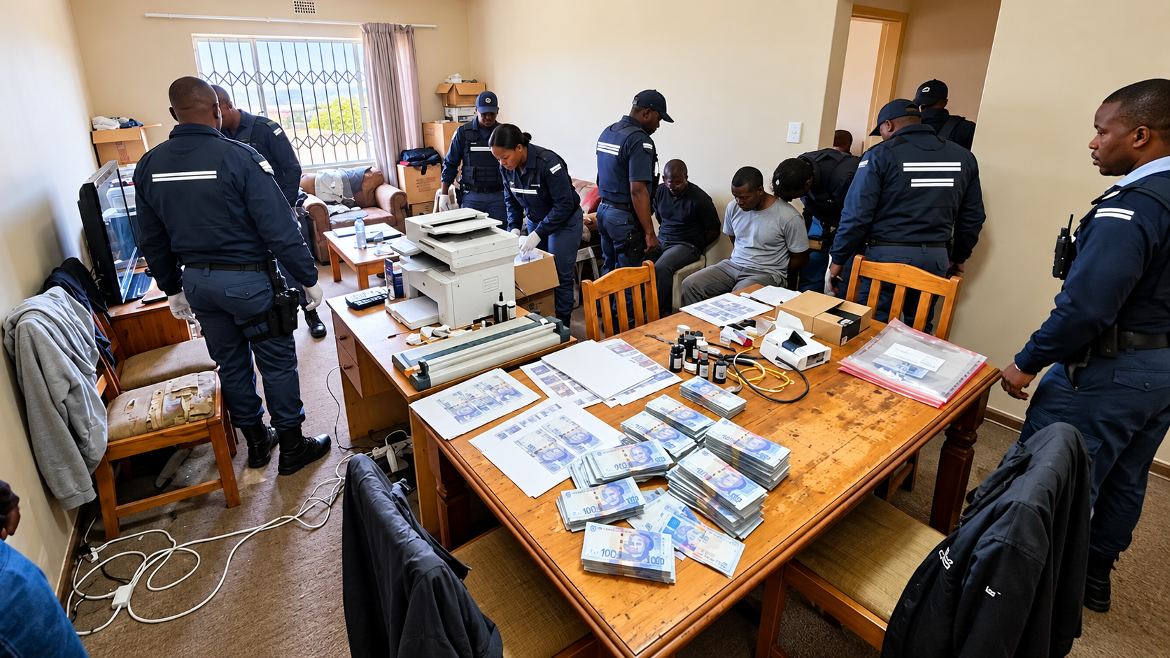 Two Nigerian Men Entered SA & Built a Money Factory That Produced Fake R100 Notes Regularly