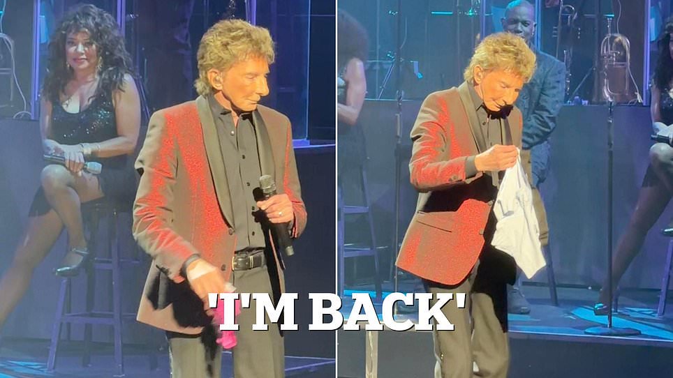Barry Manilow returns to stage after hiatus as fans throw underwear