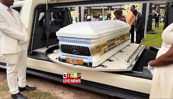 Wicknell Chivayo and Wife Lucy’s Custom Caskets Stand Out Amid Luxury Cars at Their Final Farewell