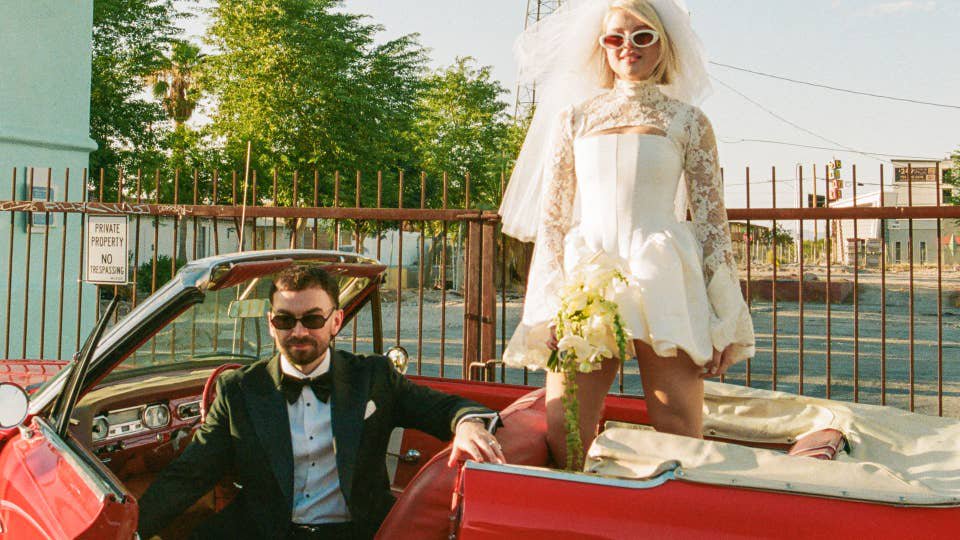 This real-life bride’s Vegas wedding dresses were inspired by her mother, vintage fashion and Freddie Mercury