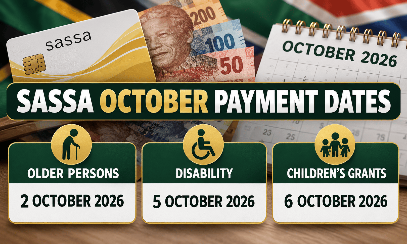 SASSA October 2026 Payment Dates Confirmed: Here Is When Grants Will Be Paid