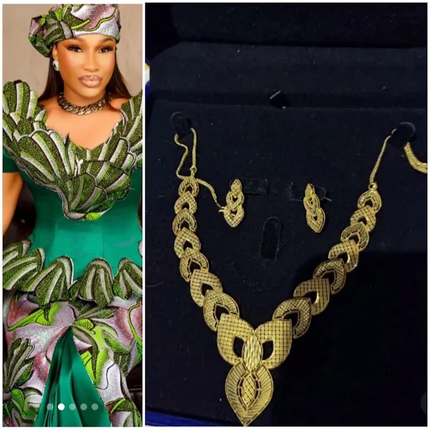 Preacher Tonto Dikeh Offers Free Gold Jewelry Set On Instagram