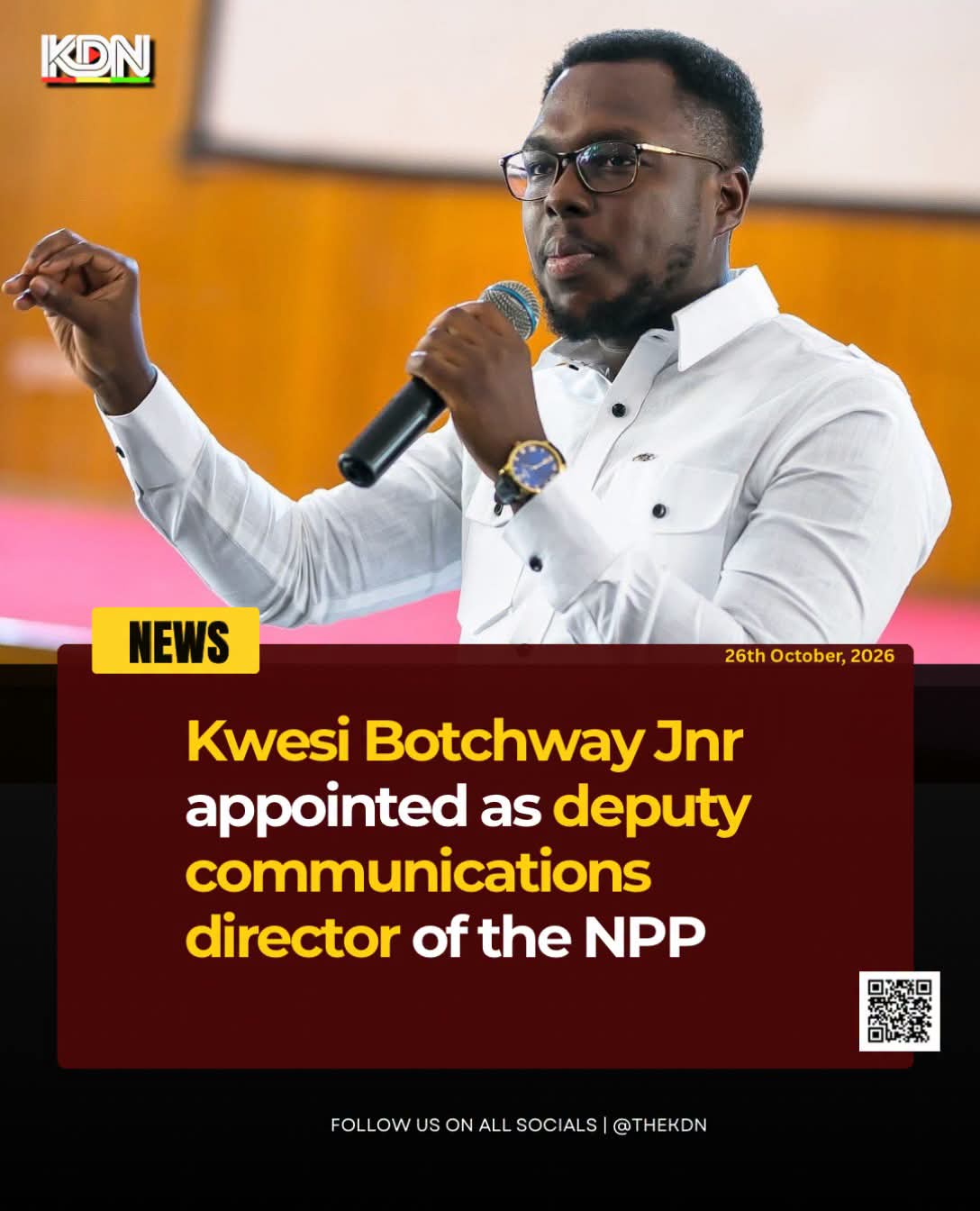 Kwesi Botchway Jnr Appointed Deputy Communications Director of NPP