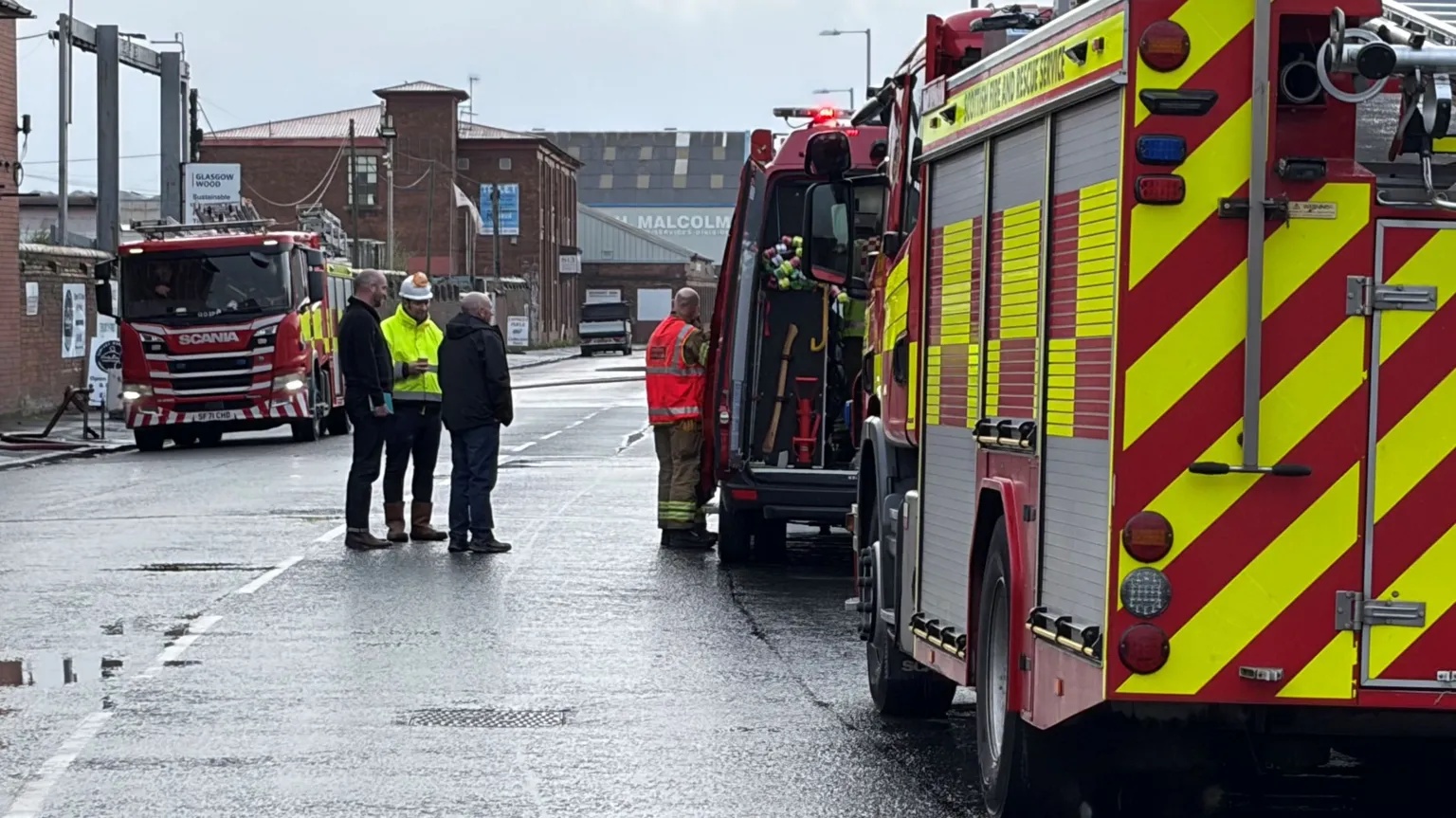 Firefighters spend second night at scene of Glasgow scrapyard blaze