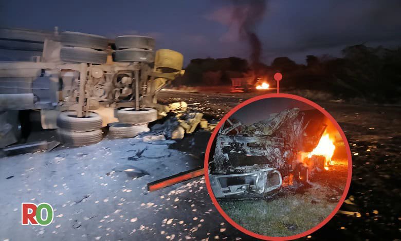 2 trucks collide on N1 near Middlefontein, 1 catches fire