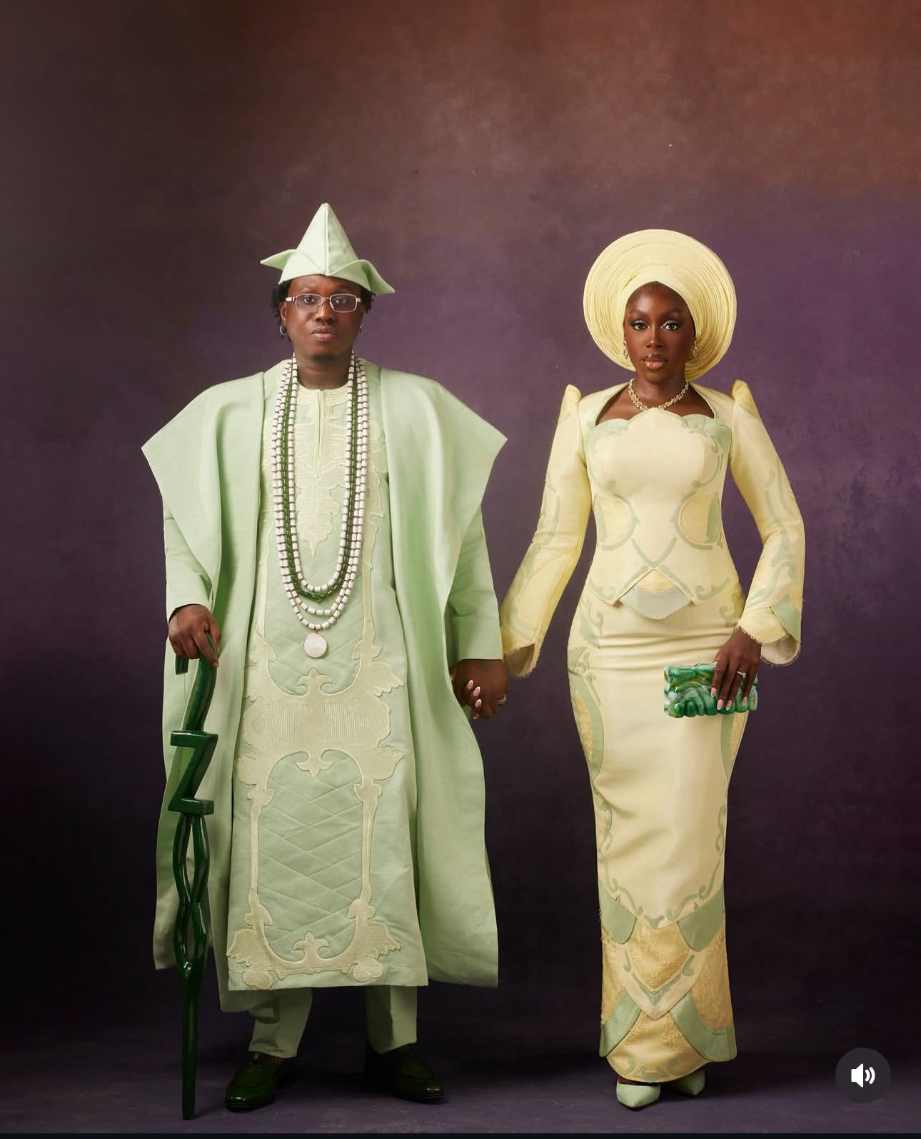 Zlatan and Davita looking stunning in their second outfit playing homage to Zlatan’s Yoruba culture.