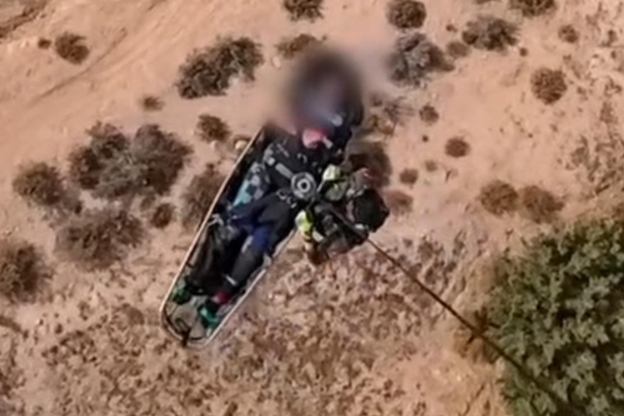 Harrowing video shows airborne deputies save injured motorcyclist from brutal desert crash