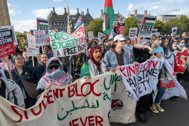 Several arrests at pro-Palestine protests in London after suspected ‘criminal damage’ to war memorial