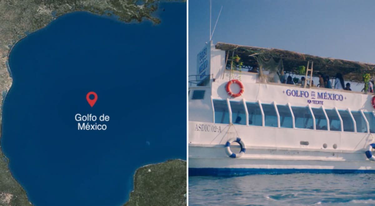 Trump renamed the Gulf of Mexico, so a Mexican beer brand anchored ‘Gulf of Mexico Bar’ in it and put it on Google Maps