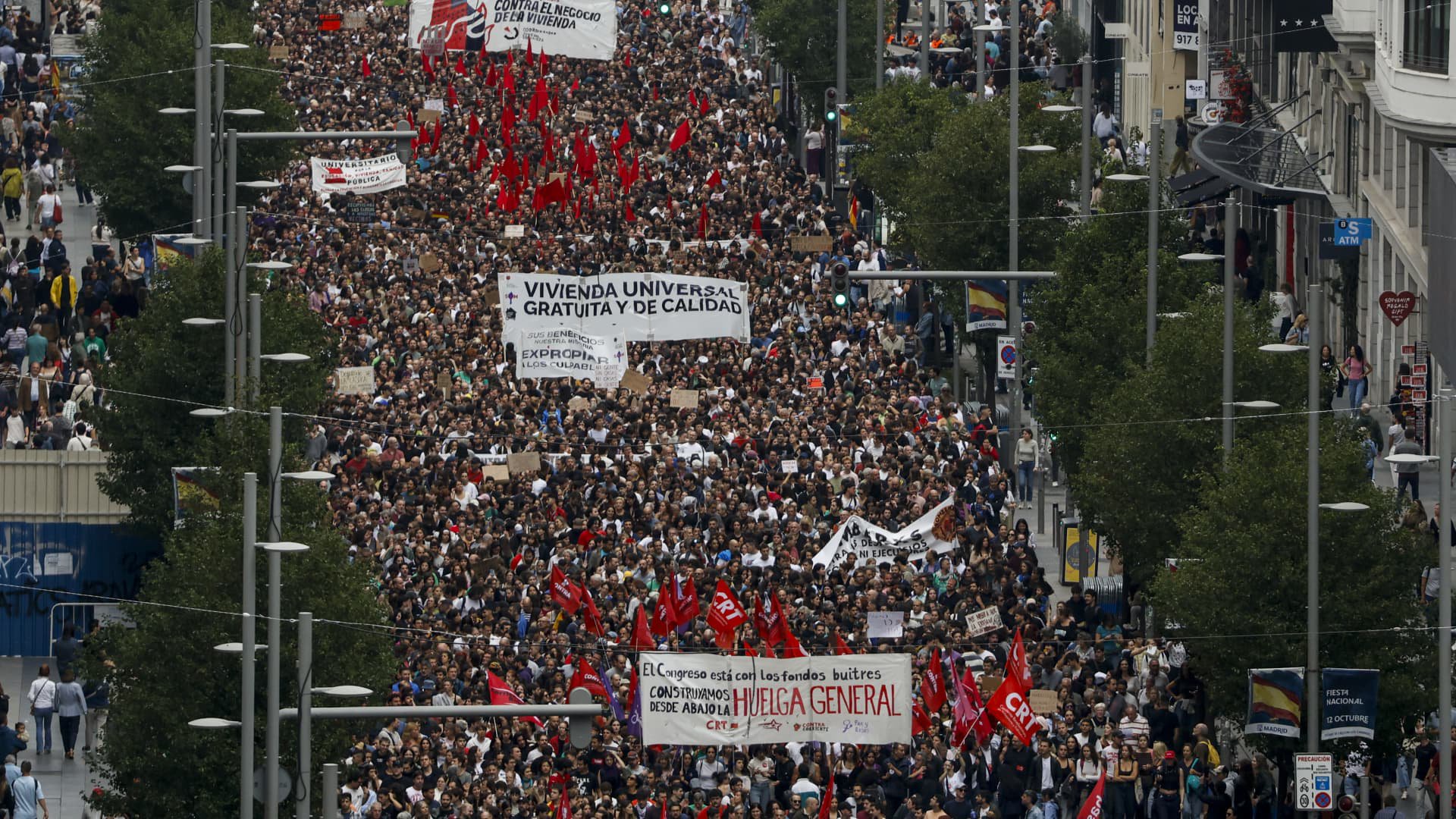 Tens of thousands protest across Spain over housing crisis