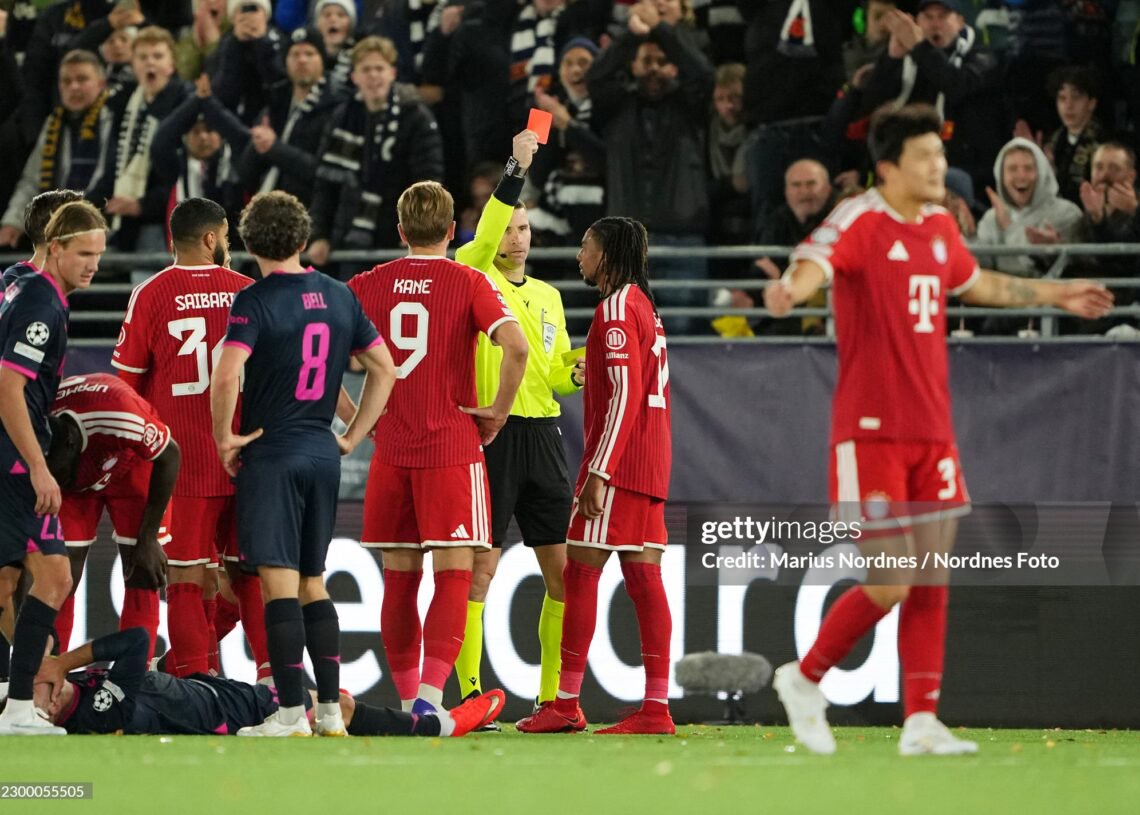 UCL: Bayern Munich coach blasts Michael Olise for “stupid” red card in shock draw