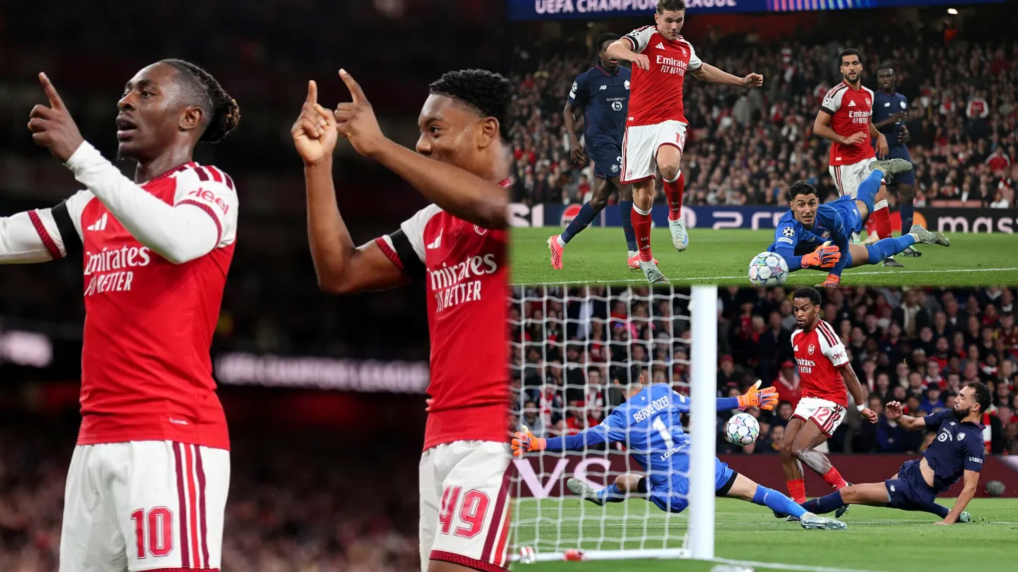 UCL: Arsenal strike three times in seven minutes to defeat Lille