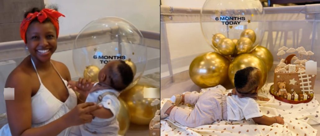 “Pinch Me, I’m A Mother To A Six-Month-Old!”- Ini Dima-Okojie Celebrates As Her Son Turns 6 Months