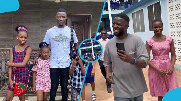 Kwaku Manu Visits Daughter Vida at St Monica’s SHS As Students Welcome Him With Excitement