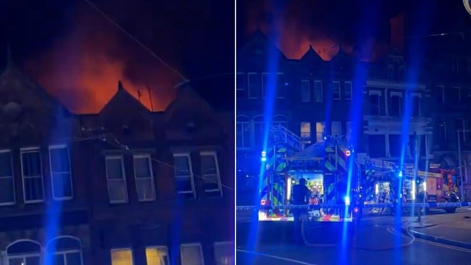 Fire rips through building in Nottingham as residents evacuated