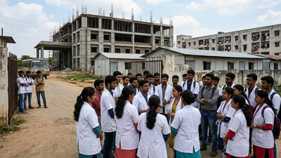 GMC Jagtial students begin indefinite protest over unfinished campus, overcrowded hostels and lack of transport