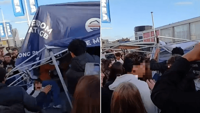 Charlie Kirk-style ‘prove me wrong’ tent torn down by ‘school kids’