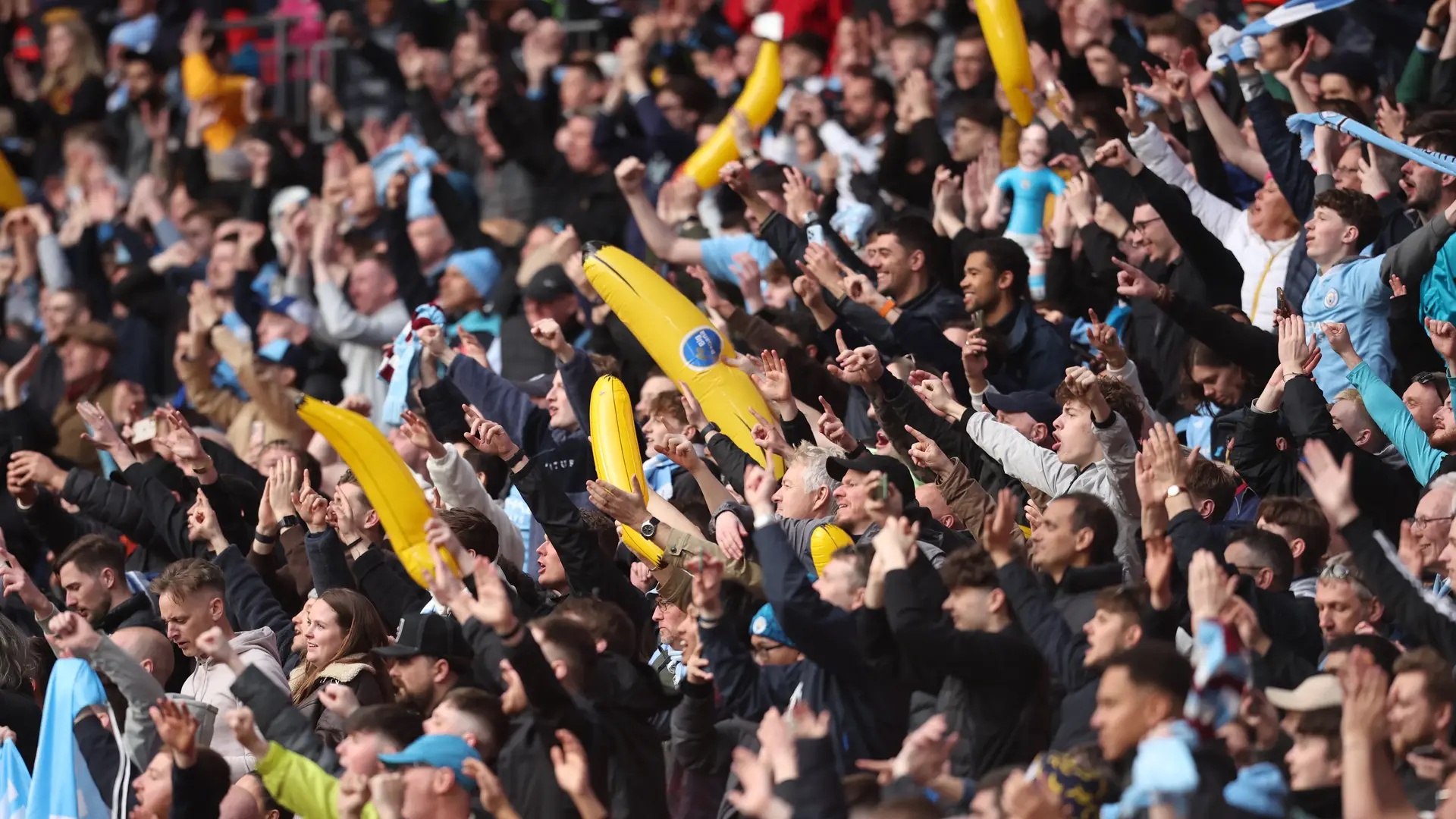 Man City tradition explained as fans bring inflatable bananas to Liverpool fixture
