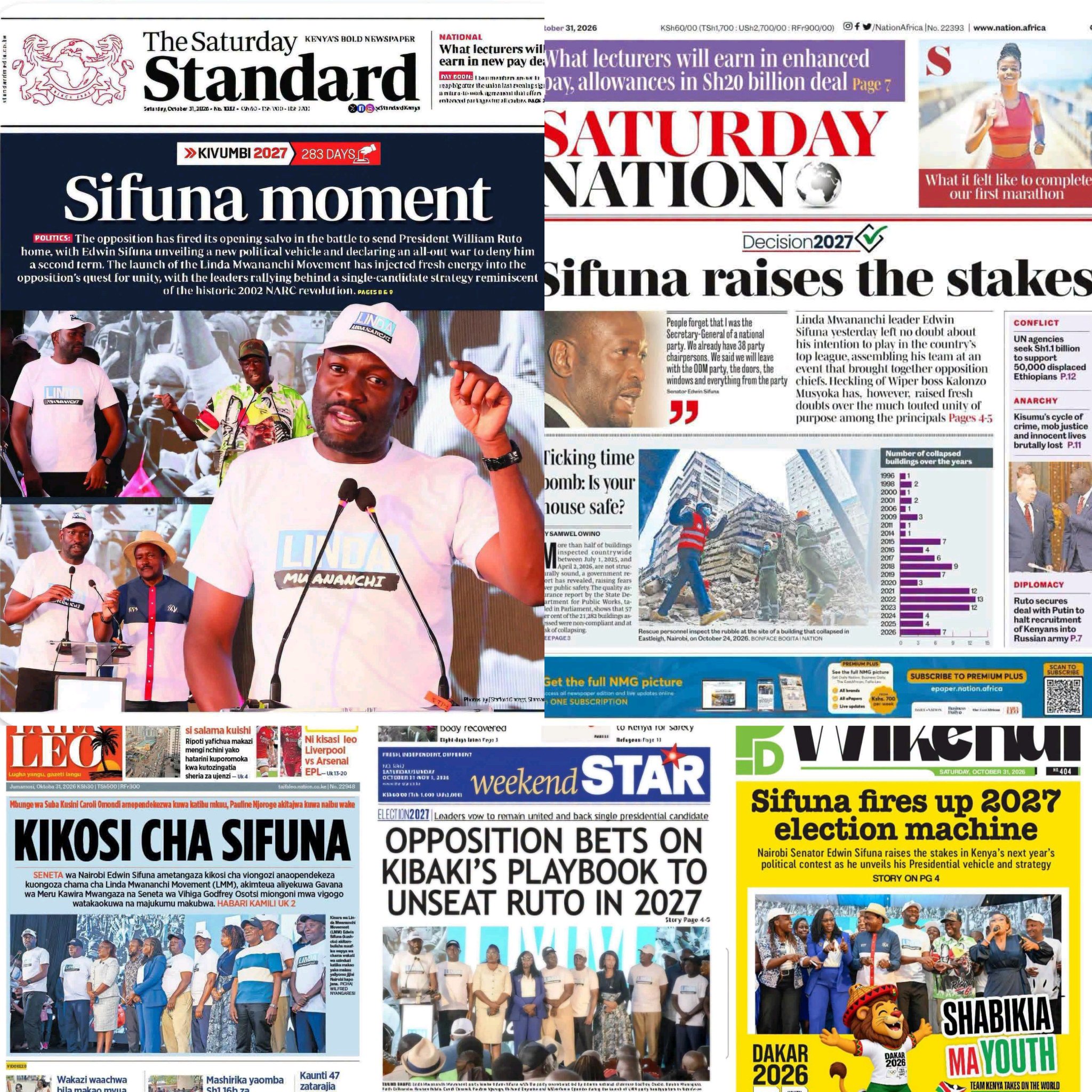 Saturday 31.10.2026 Newspaper Headline Review: Nation, The Standard, Star, People Daily, Taifa Leo