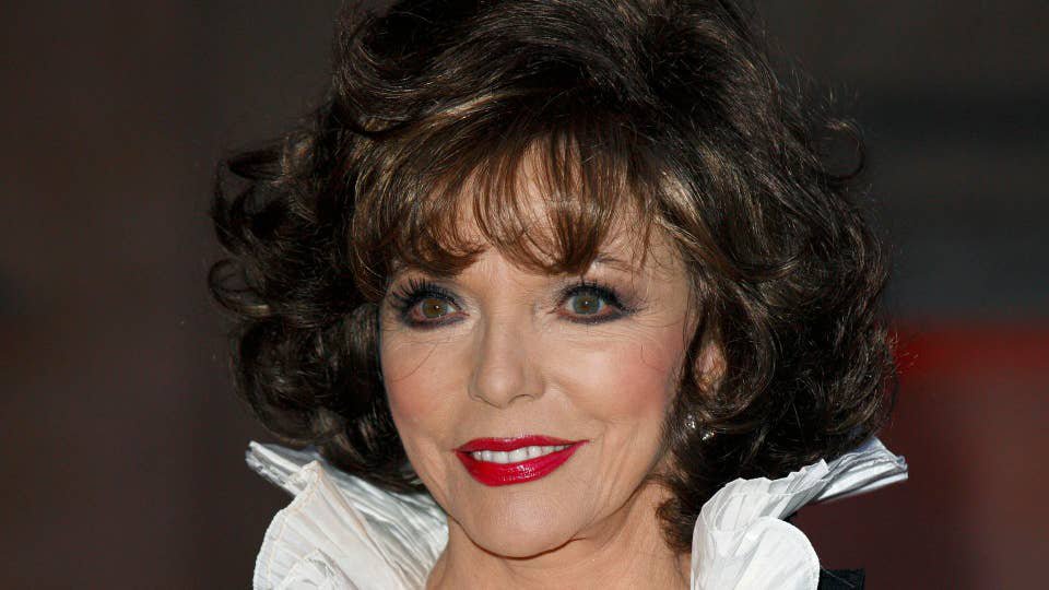 Joan Collins, 93, highlights her ageless beauty in red hot look for 61-year-old husband’s birthday