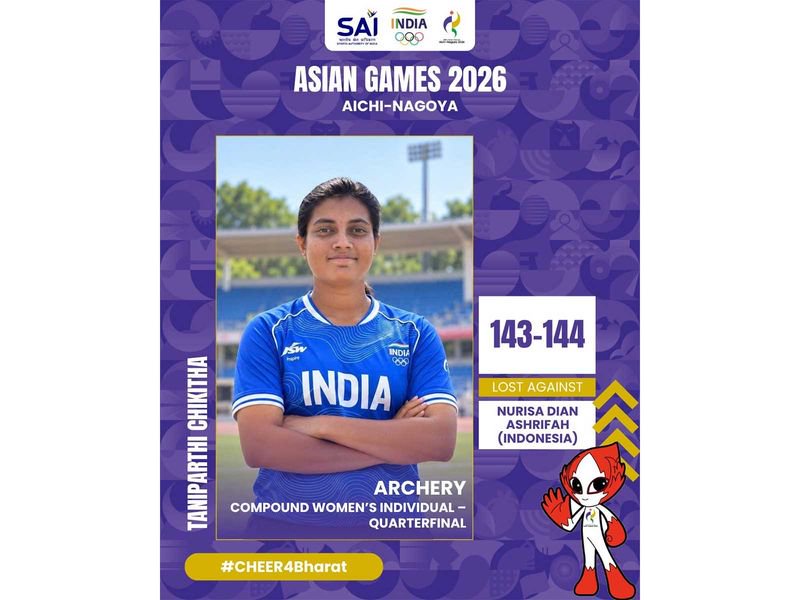 Asian Games: Archer Chikitha Taniparthi suffers narrow quarter-final defeat in compound individual event