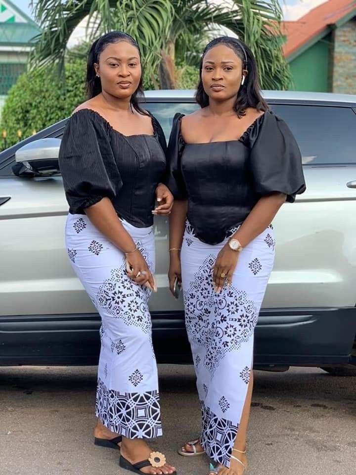 Black and White Kaba and Slit Styles for Women Attending Funerals