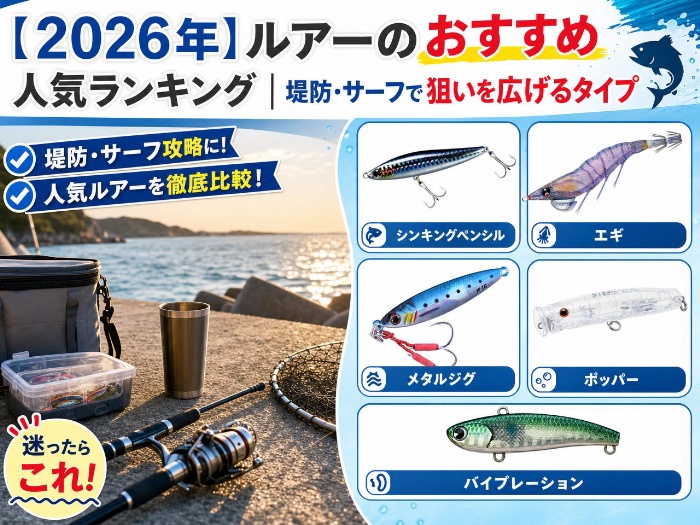 【2026年】ルアーのおすすめ人気ランキング｜堤防・サーフで狙いを広げるタイプ