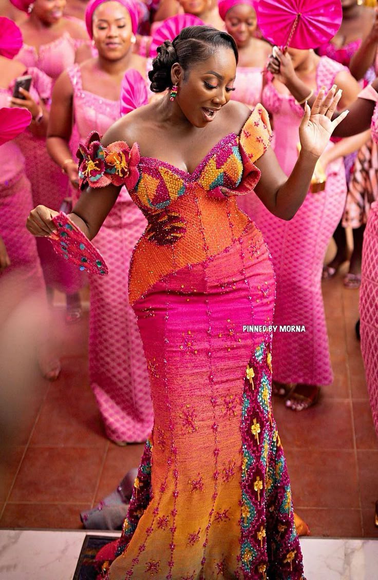 Beautiful Ghanaian Traditional Outfits for Women Attending Engagement Ceremonies