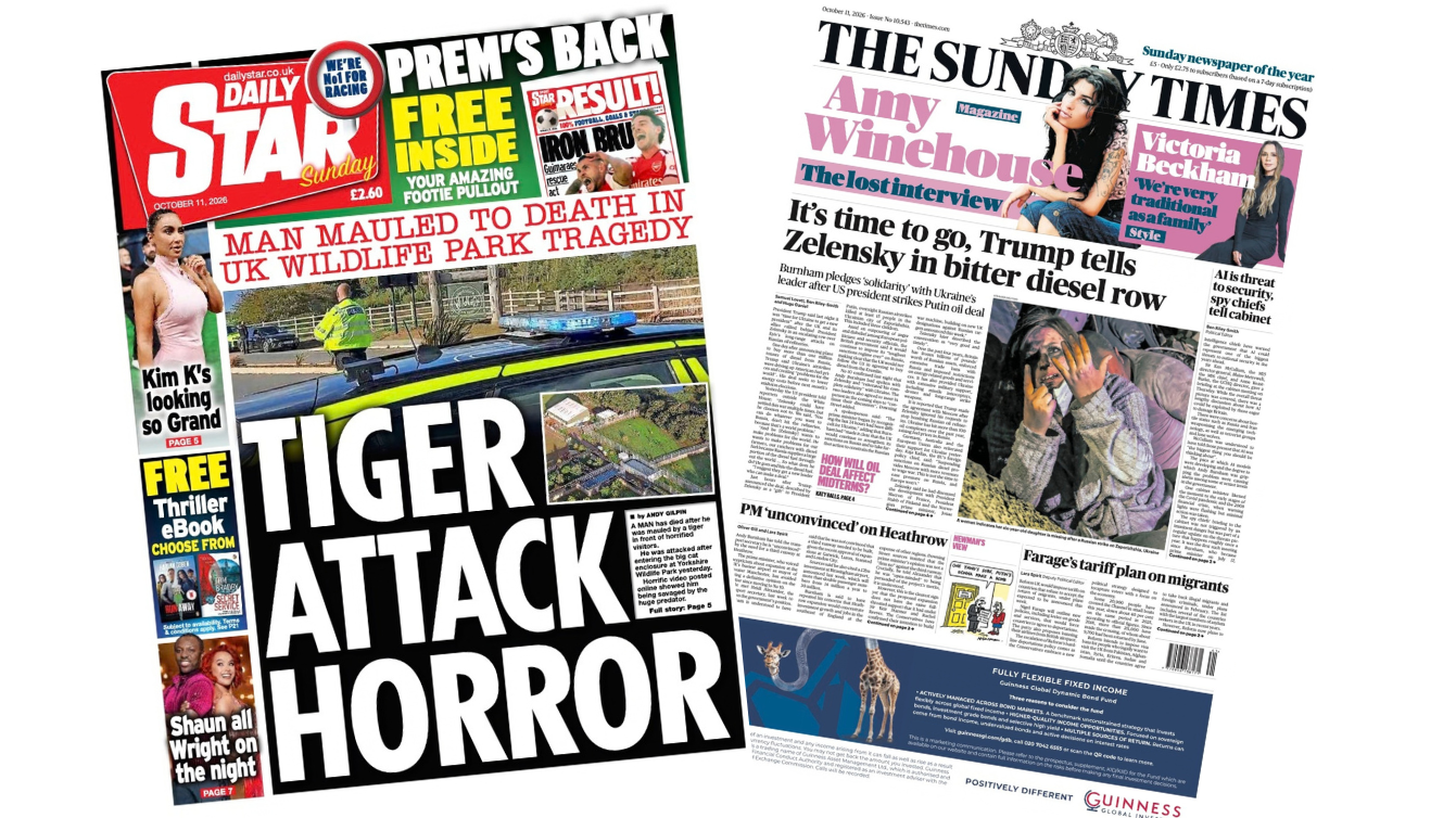 ‘Tiger attack horror’ and Trump tells Zelensky ‘time to go’