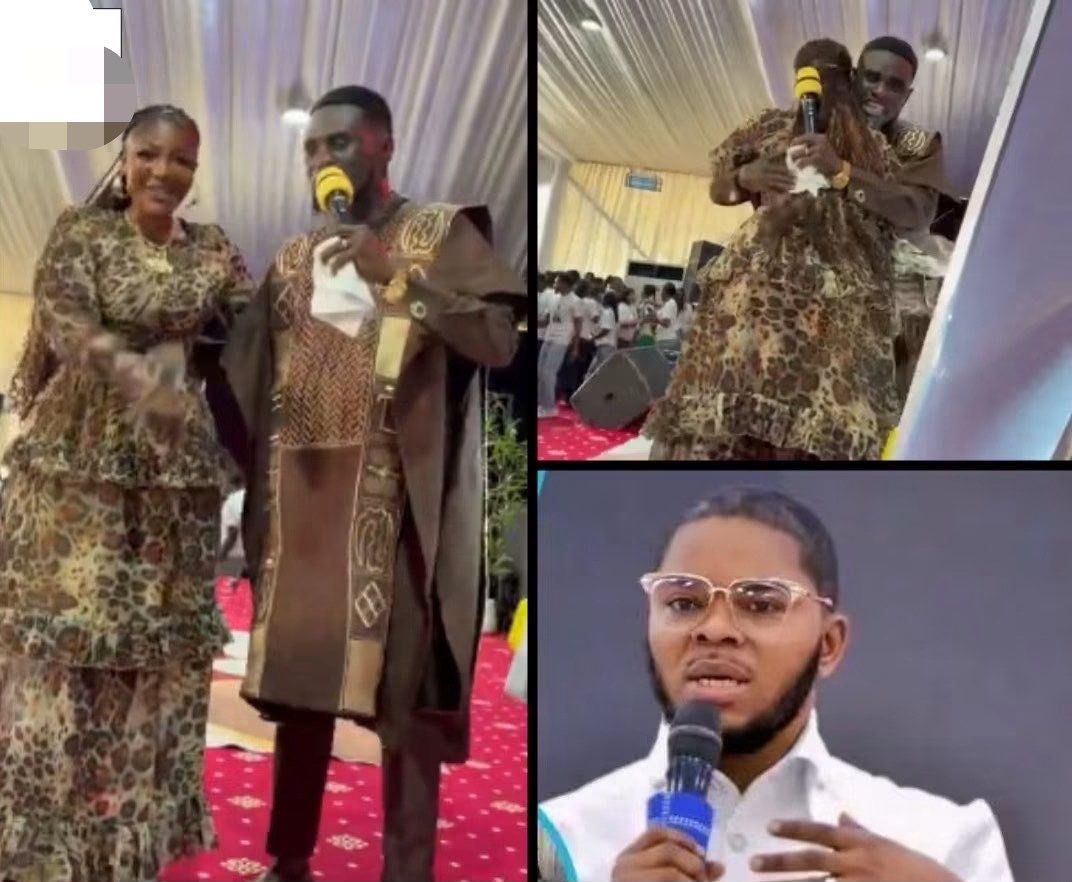 Florence Obinim Ditches Obinim, Visits Ogyaba’s church, Performs And Hugs Prophet Amid Marital Dispute