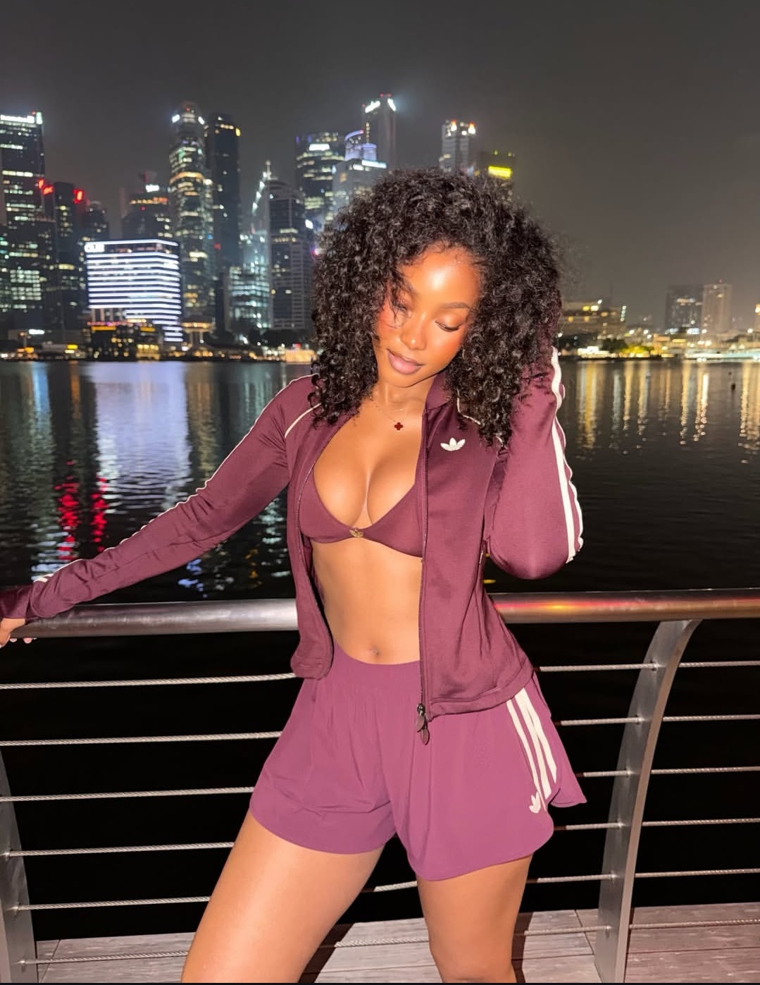 Nqobile Khwezi Captivates in Adidas Sporty Look from Singapore