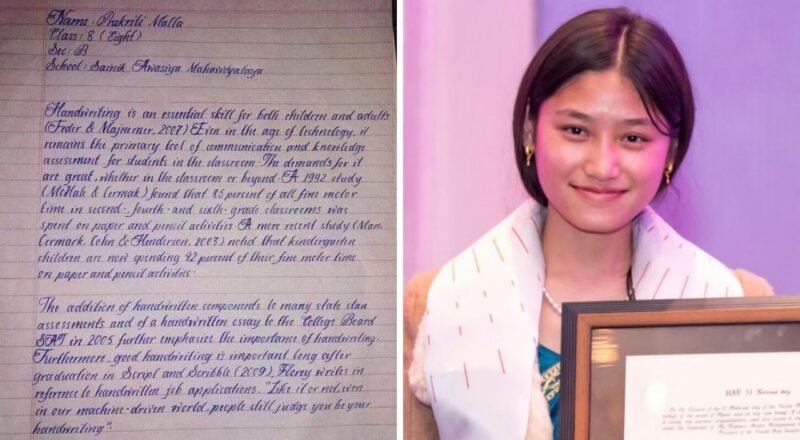 Une jeune fille de 14 ans a décroché le titre de personne ayant “la plus belle écriture du monde” : “J’envisage désormais de devenir expert-comptable”