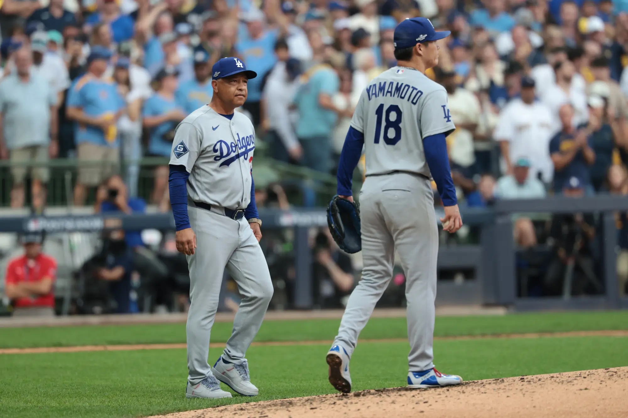 Yoshinobu Yamamoto chased early, Dodgers fall into two-game hole after Game 2 NLCS loss