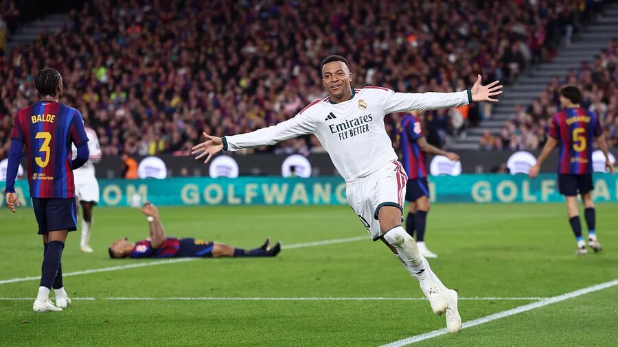 Mbappé double fires Real Madrid past Barcelona in El Clásico