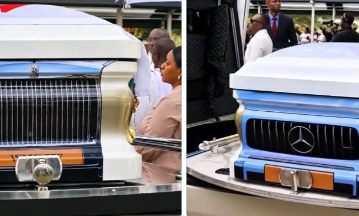 Wicknell Chivayo’s final ride: tycoon laid to rest in jaw-dropping rolls-royce casket as wife gets